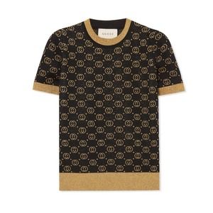 GUCCI metallic GG logo jacquard sweater top